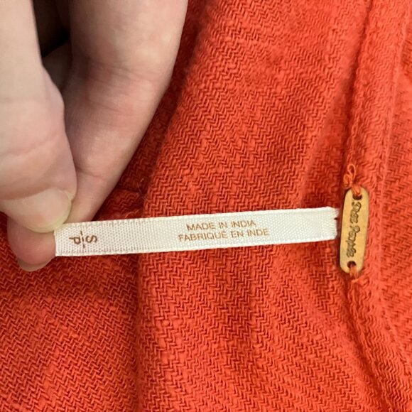 Free People More Than a Mini Dress Coral Orange Gauze Cotton Small Boho Beach - Picture 11 of 12